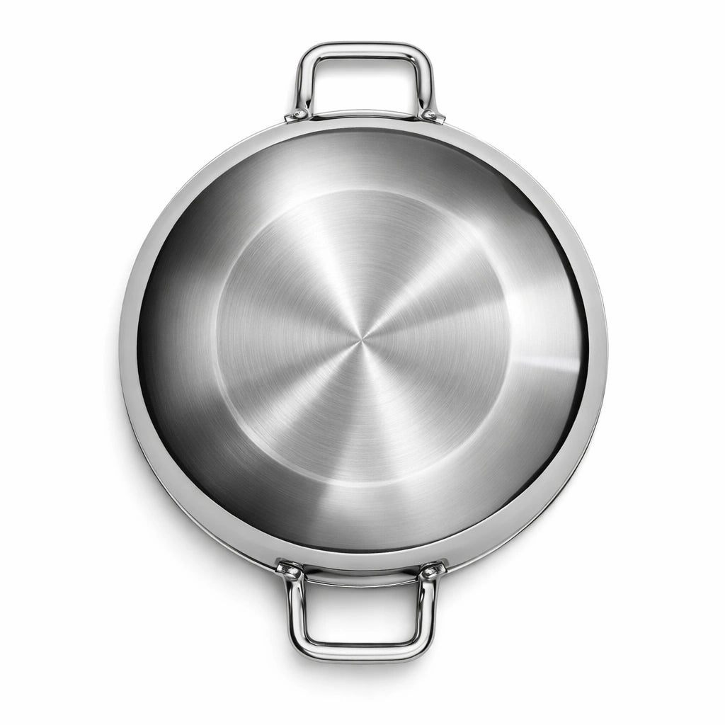 IndiChef Tri-Ply Stainless Steel Kadahi/Kadhai – 1.2 Litre, 18 CM/180 MM | Heavy-Duty Base for Low-Oil, Healthy Cooking | Suitable for Induction & Gas | Durable, Scratch-Resistant Surface | 5 Year warrenty