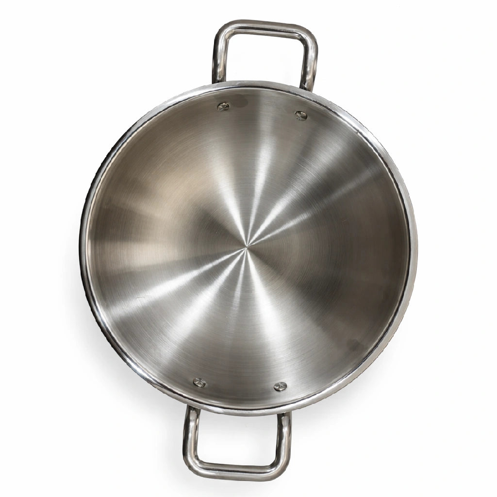 IndiChef Tri-Ply Stainless Steel Kadahi/Kadhai – 1.2 Litre, 18 CM/180 MM | Heavy-Duty Base for Low-Oil, Healthy Cooking | Suitable for Induction & Gas | Durable, Scratch-Resistant Surface | 5 Year warrenty