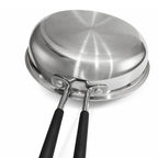 IndiChef Tri-Ply Stainless Steel Fry Pan – 1 Litre, 18 CM/180 MM | Heavy-Duty Base for Low-Oil, Healthy Cooking | Suitable for Induction & Gas | Durable, Scratch-Resistant Surface | 5 Year warrenty