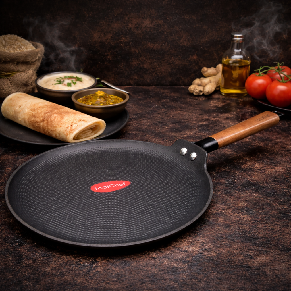 Indichef Titanium Coated Cast Iron Dosa Tawa