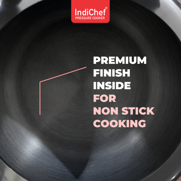 IndiChef Handi Hard Anodised Curve Pressure Cooker, Aluminium Gas, Inner Lid Design, 3.25 mm Thick Base - Image 7