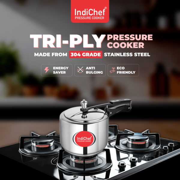 IndiChef TriPly Stainless Steel Pressure Cooker-1-min