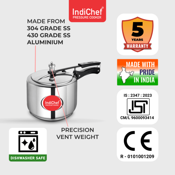 IndiChef TriPly Stainless Steel Pressure Cooker-1-min